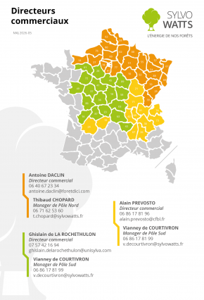 Carte des responsables commerciaux Sylvo Watts